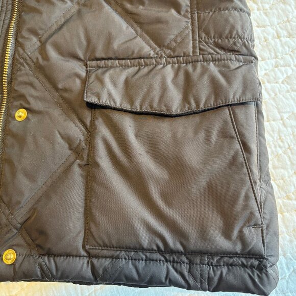 GOOSEDOWN quilted puffy vest Lands End  with gold snaps/zippers - Picture 4 of 6